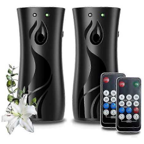 Lot de 2 diffuseurs automatiques de désodorisant, support mural ou sur pied, noir multicolore