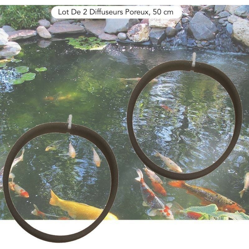 Lot De 2 Diffuseurs D'Air Bassins Poreux premier prix 50 cm. à Lester Pour Bassins De Jardin - Noir
