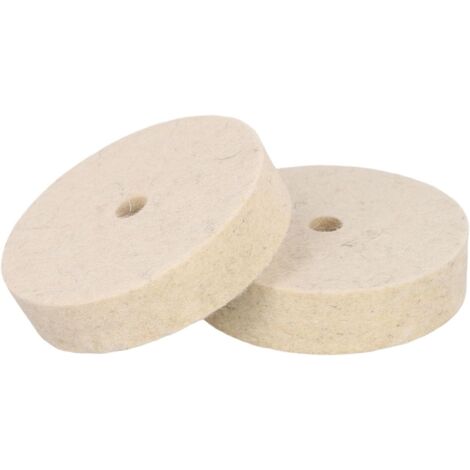 Lot de 2 disques de polissage en feutre de laine de 75 mm avec trou de 10 mm, pour meuleuses d'angle et polisseuses