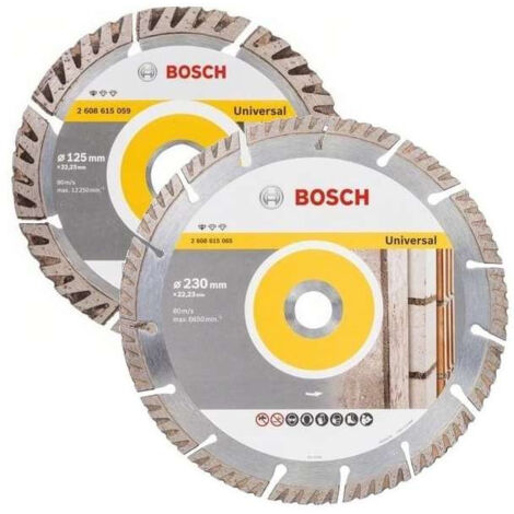 Lot 2 Disques diamant BOSCH 125 mm / 230 mm spécial maçon - 06159975H9
