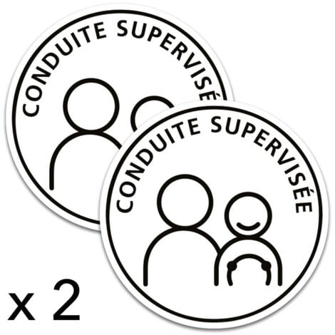 SIGNALETIQUE.BIZ FRANCE Lot de 2 disques magnétiques Conduite Supervisée – Signalisation obligatoire apprentis conducteurs – Ø 15 cm