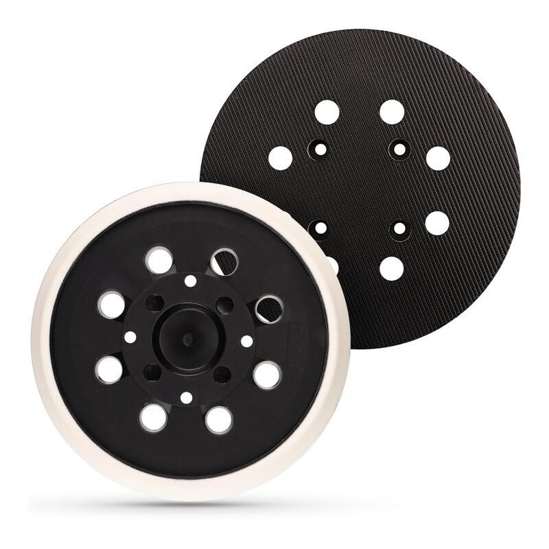 Lot de 2 disques Plateau de ponçage professionnel de 125 mm avec crochet et boucle, 8 trous, compatible avec ponceuse excentrique Bosch PEX 300 AE et