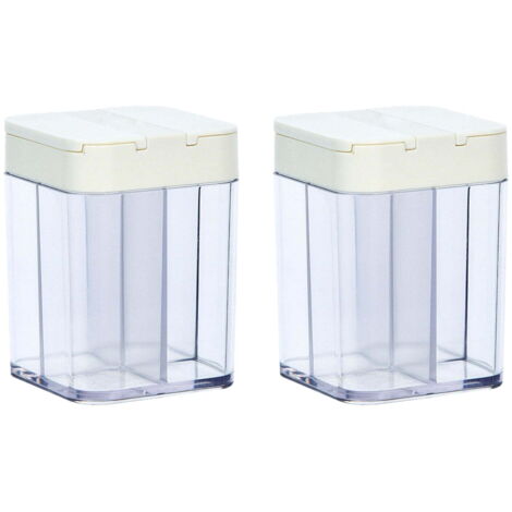 Lot de 2 distributeurs à condiments, boîte à épices pour la cuisine, boîte de rangement transparente en plastique pour assaisonnements, flacon de cuisson.
