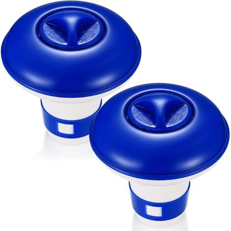 Lot de 2 Distributeurs de Chlore Flottants 5 Pouces, pour Piscine et Spa, Débit Réglable