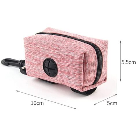 Lot de 2 distributeurs de sacs à déjections canines avec boucle pour laisse - Rose et bleu foncé