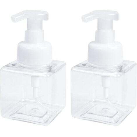 Lot de 2 distributeurs de savon mousse 250 ml (8,5 oz) - Flacon pompe vide pour cuisine ou salle de bain - Savon pour les mains, nettoyant pour le visage