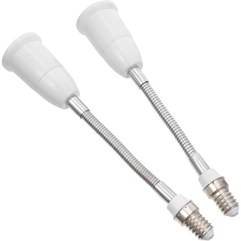 Csparkv - Lot de 2 douilles d'extension E14 à E27 pour douille d'ampoule - Adaptateur pour ampoule pliable avec base à vis - Réglable - Pour maison