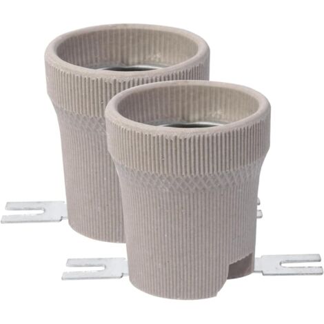 Lot de 2 douilles E27 En céramique Pour LED, CFL et halogènes Culot E27