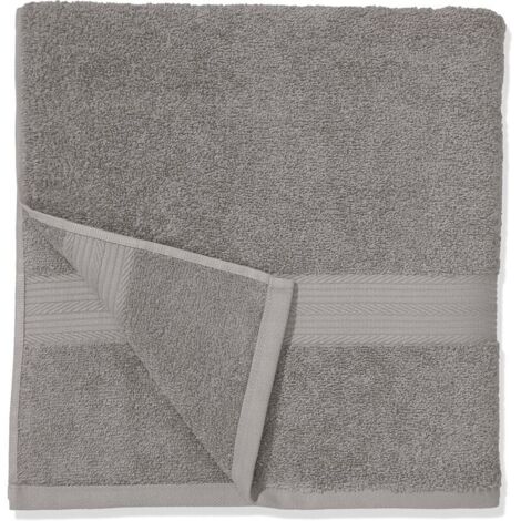 Lot de 2 draps de douche 100 % coton pour salle de bain, résistants à la décoloration, doux et absorbants, 2 Serviette de bain, 70 x 140 cm, gris