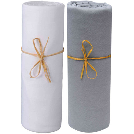 Lot de 2 draps housse jersey bébé coton bio BASILE