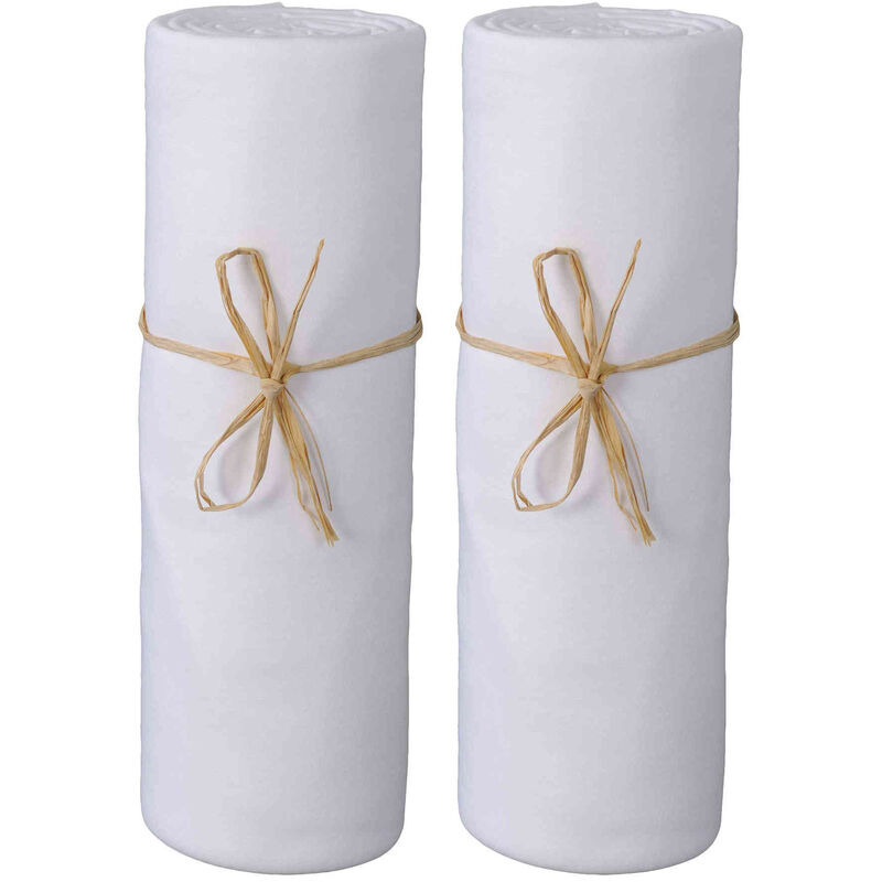 P'tit Basile - Lot de 2 draps housses bébé jersey bio spécial Cododo 50x80 blanc