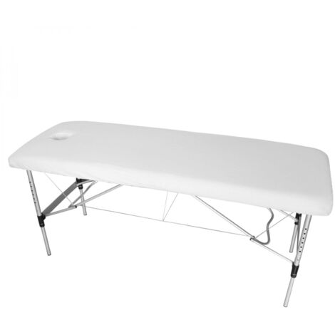 Lot de 2 draps-housses pour table de massage - Flanelle - Blanc - Vivezen