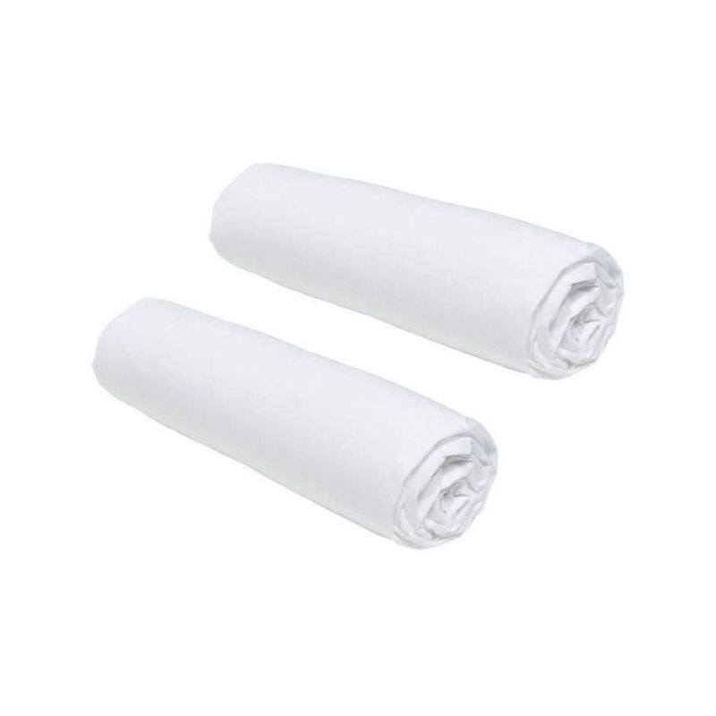 Lot de 2 draps housses Today Essential - 90 x 190 cm - 1 personne - 100% Coton - Craie