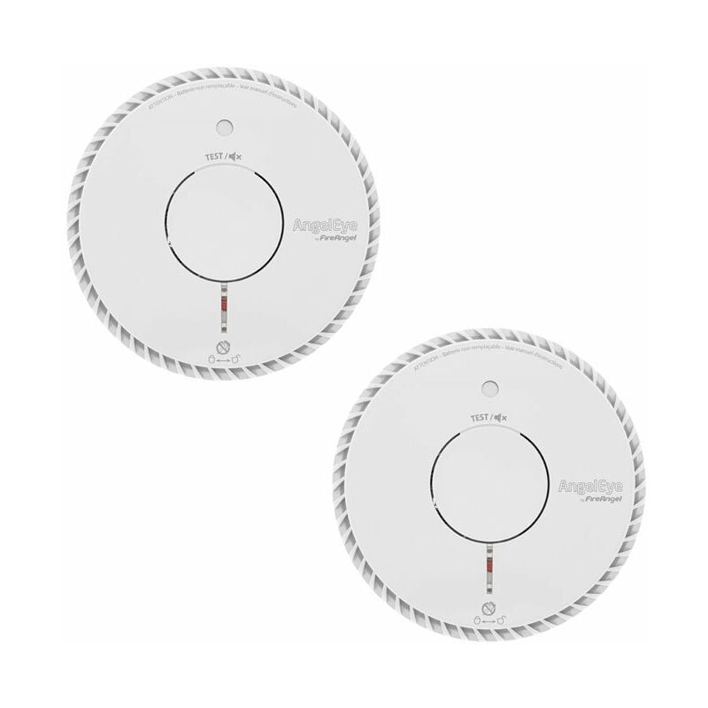 Angeleye - Lot de 2 détecteurs de fumée nf autonomie 5 ans