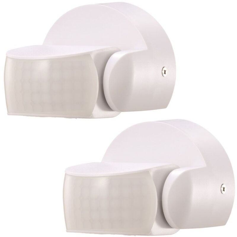 Arum Lighting - Lot de 2 Détecteurs de Mouvement Mural Infrarouge IP65 Blanc