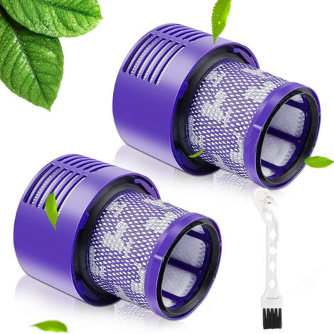 COAVAS Lot de 2 Dyson Pour Série V10 Sv12 Lavables Rutilisables Filtre de Remplacement Brosse Filtre Dyson v10 Accessoire Pour Aspirateur (avec pinceau)