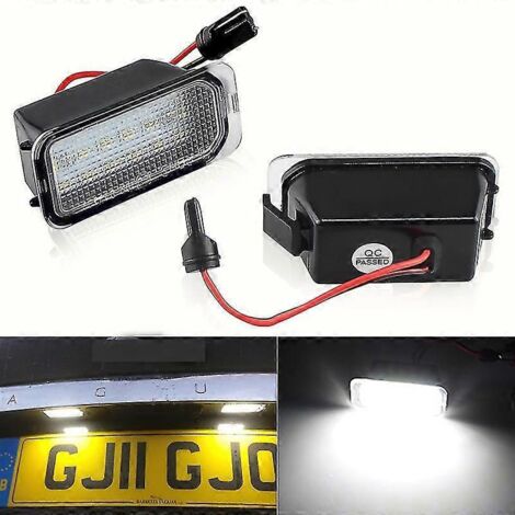 Lot de 2 éclairages de plaque d'immatriculation LED sans erreur pour Jaguar XF, X250, XJ et X351 (blanc).