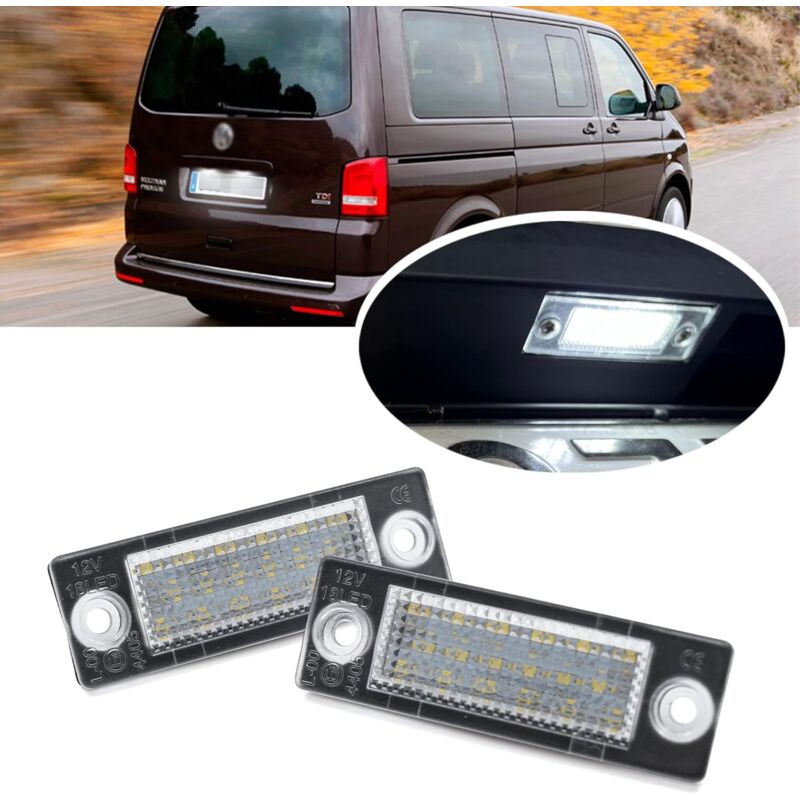 Tigrezy - Lot de 2 éclairages led de plaque d'immatriculation pour Volkswagen Bus Multivan Transporter T5 T6 Caddy MK3 MK4 Golf Plus P-assat B5 B6