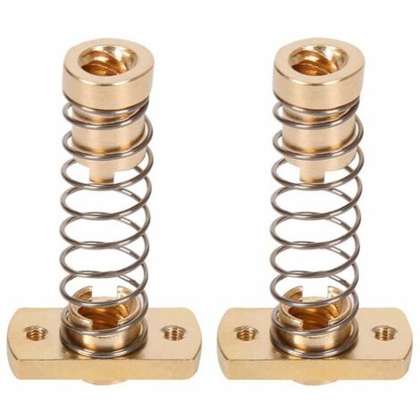 Lot de 2 écrous à ressort CR10 à axe Z T8 anti-retour en laiton pour éliminer les écarts, pour mise à niveau d’imprimantes 3D, Ender 3 Ender 3s Ender 3 Pro V2 CR-10 Tornado, tige filetée Acme de 8 mm