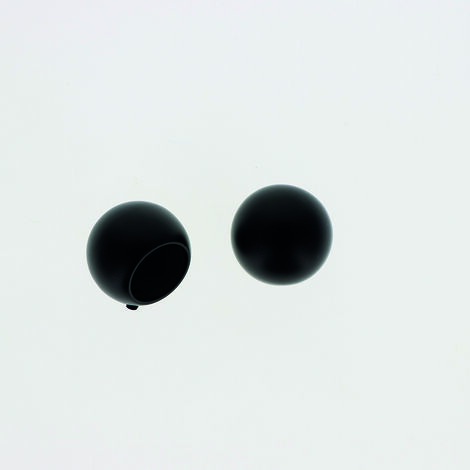 Lot de 2 Embouts Boule pour tringles à rideaux de Diam. 20mm en Noir Mat - BOULET
