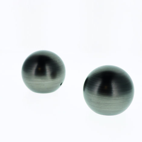Lot de 2 Embouts Boule pour tringles à rideaux de Diam. 28mm en Carbone - BOULET