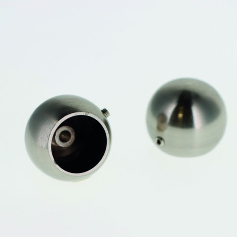Lot de 2 Embouts Boule pour tringles à rideaux de Diam. 28mm en Nickel Mat - BOULET