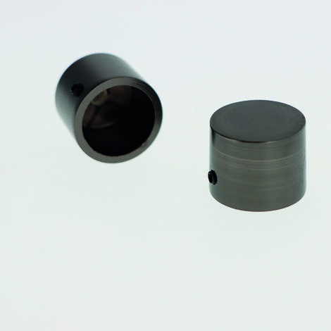 Lot de 2 Embouts Capuchon pour tringles à rideaux de Diam. 20mm en Carbone - BOULET