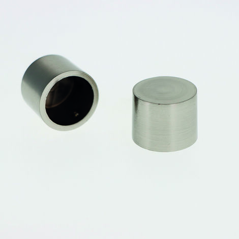 Lot de 2 Embouts Capuchon pour tringles à rideaux de Diam. 20mm en Nickel Mat - BOULET