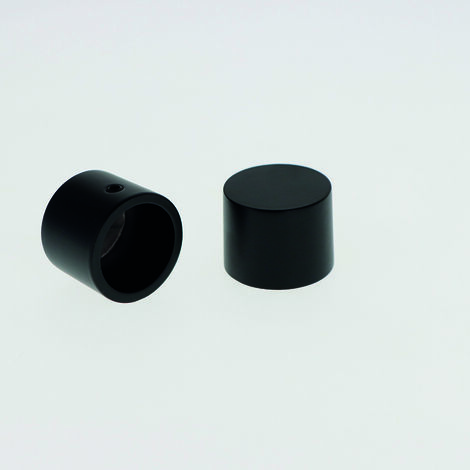 Lot de 2 Embouts Capuchon pour tringles à rideaux de Diam. 20mm en Noir Mat - BOULET