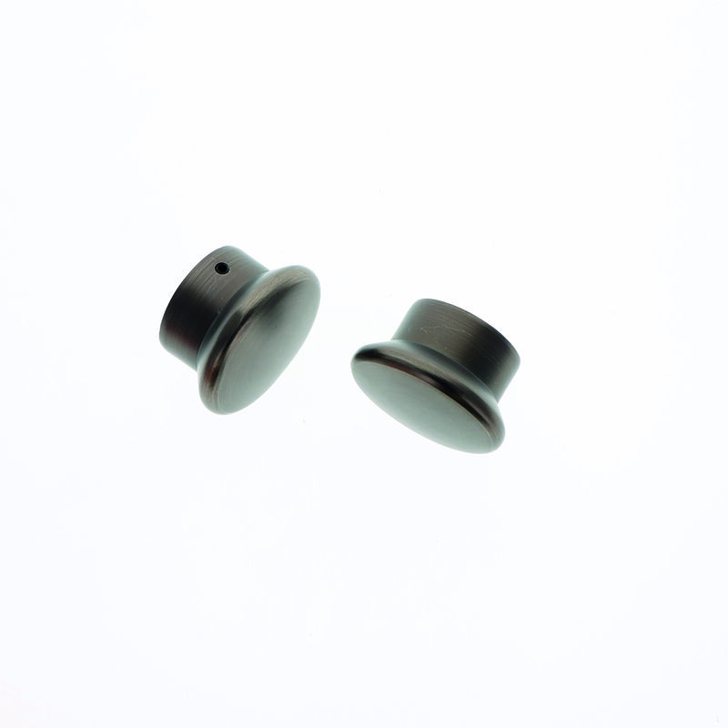 Boulet - Lot de 2 Embouts Chapeau pour tringles à rideaux de Diam. 28mm en Carbone