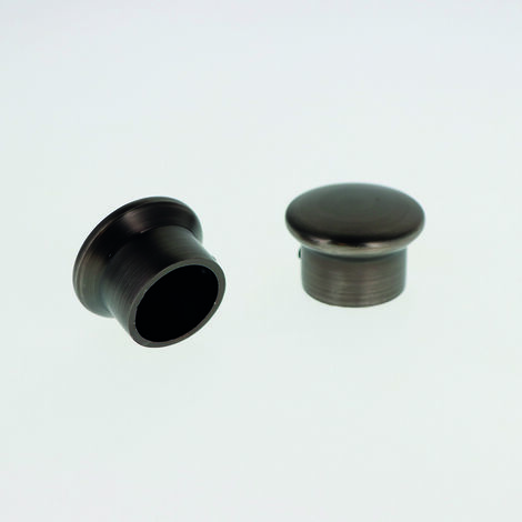 Lot de 2 Embouts Chapeau pour tringles à rideaux de Diam. 20mm en Carbone - BOULET