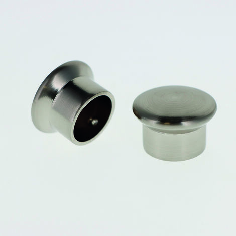 Lot de 2 Embouts Chapeau pour tringles à rideaux de Diam. 20mm en Nickel Mat - BOULET