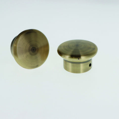Lot de 2 Embouts Chapeau pour tringles à rideaux de Diam. 28mm en Bronze - BOULET