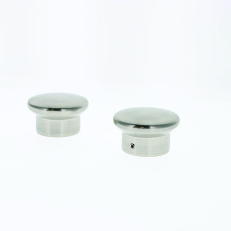Lot de 2 Embouts Chapeau pour tringles à rideaux de Diam. 28mm en Nickel Mat - BOULET