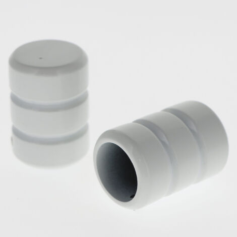 Lot de 2 Embouts Cylindre pour tringles à rideaux de Diam. 20mm en Blanc Mat - BOULET