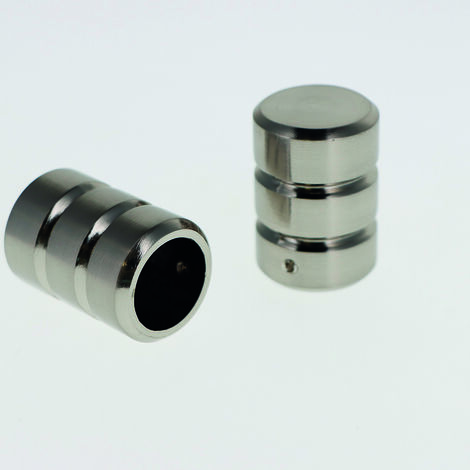 Lot de 2 Embouts Cylindre pour tringles à rideaux de Diam. 20mm en Nickel Mat - BOULET