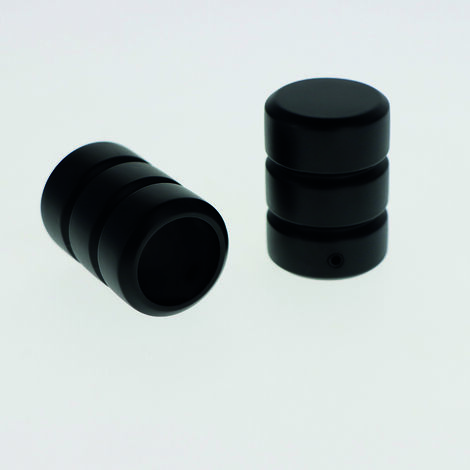 Lot de 2 Embouts Cylindre pour tringles à rideaux de Diam. 20mm en Noir Mat - BOULET