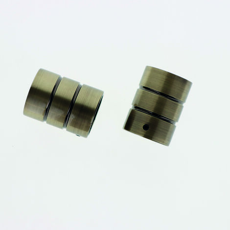 Lot de 2 Embouts Cylindre pour tringles à rideaux de Diam. 28mm en Bronze - BOULET