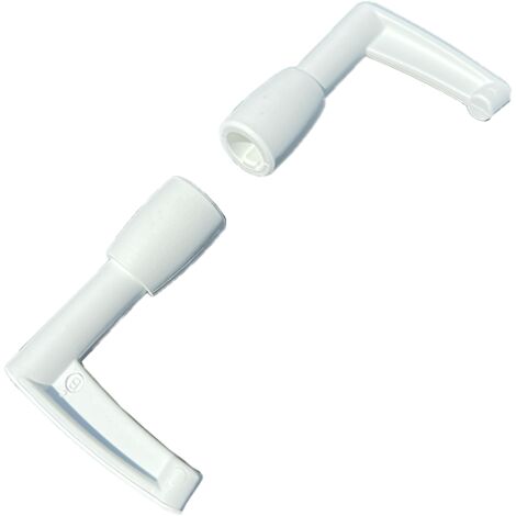 Lot de 2 embouts longs pour tringle d’espagnolette – Haut et bas – Fermeture volet battant – Polyamide blanc – Standard universel – Verrouillage renforcé