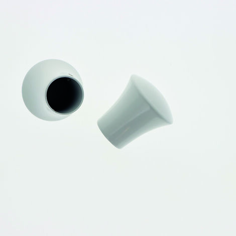 Lot de 2 Embouts Pommeau Lisse pour tringles à rideaux de Diam. 20mm en Blanc Mat - BOULET