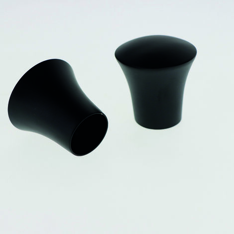 Lot de 2 Embouts Pommeau Lisse pour tringles à rideaux de Diam. 20mm en Noir Mat - BOULET