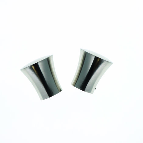 Lot de 2 Embouts Pommeau Lisse pour tringles à rideaux de Diam. 28mm en Nickel Mat - BOULET