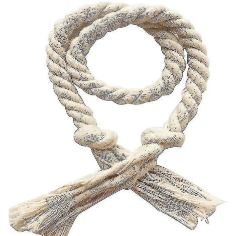 Lot de 2 embrasses de rideaux en corde de coton et lin tissée, couleur unie, décoration intérieure JikaixBeige