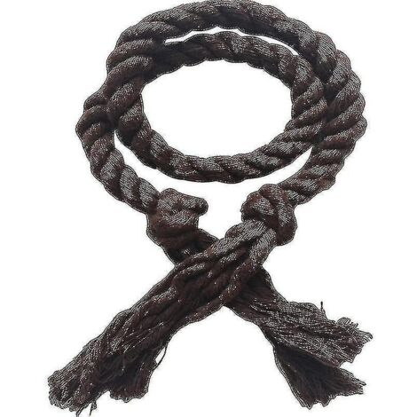 Lot de 2 embrasses de rideaux en corde de coton et lin tissée, couleur unie, pour décoration intérieure Jikaix, couleur café foncé