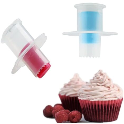 Lot de 2 emporte-pièces en plastique pour cupcakes, dénoyauteurs de gâteau, emporte-pièces pour cupcakes, emporte-pièces en forme de cercle, coupe-gâteau, emporte, couleurs aléatoires