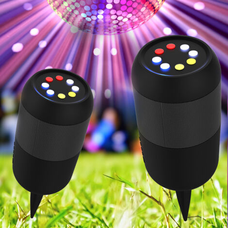 Lot de 2 Enceinte extérieure connectée avec Eclairage RGB
