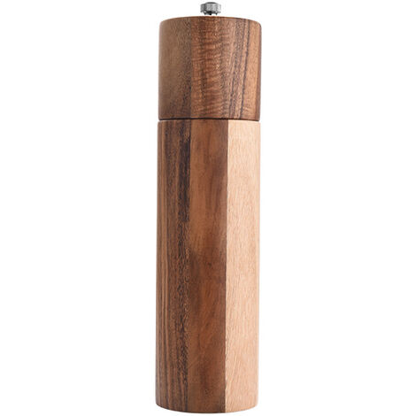 Lot de 2 Ensemble de Moulins à Sel et Poivre en Bois, Broyeur en Céramique Durable, Degré de Finesse Réglable en Continu
