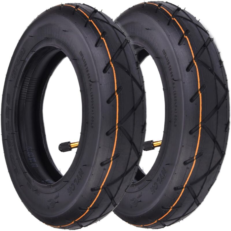 Lot de 2 ensembles de pneus 10 x 2.125, 10' pneu trotinette electrique extérieur avec 10 pouce chambre à air pour Scooter électrique à 2 roues