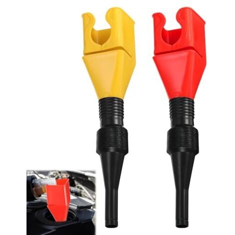 Lot de 2 Entonnoir à Carburant, Essence Flexible Pliable, Huile Moteur en Plastique Long Goulot, Outil Drainage pour Moto Voiture Liquide Refroidissement -