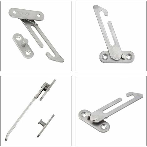 Lot de 2 entrebâilleurs de fenêtre en UPVC - En acier inoxydable 304 - Avec vis - Pour fenêtre à gauche et à droite